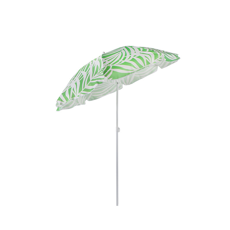 1.8M Waterproof Beach Umbrella Wholesale Palm Frond Painting Compact Umbrella Beach Sun Protection