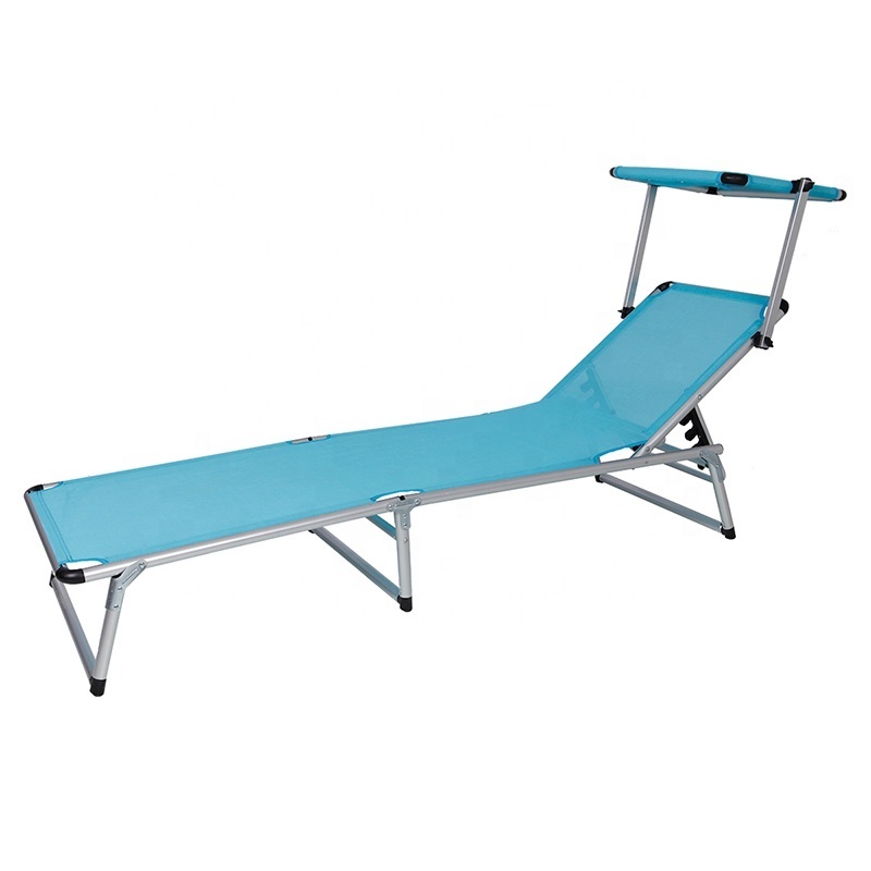 Comfortable Outdoor Sunbed With Sun Shade Swimming Pool Chair lounger Beach Sun Lounger