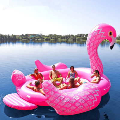 Custom 6 person large inflatable flamingo pool float