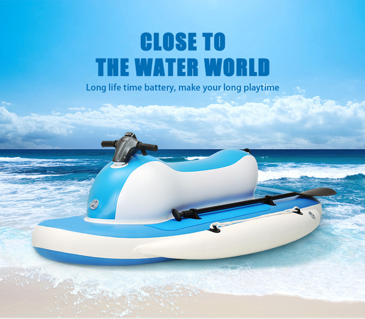 Remote Control Electric Motorized Inflatable Jet Ski Boat Water Floating Motor Boat With Electric Propeller Motor