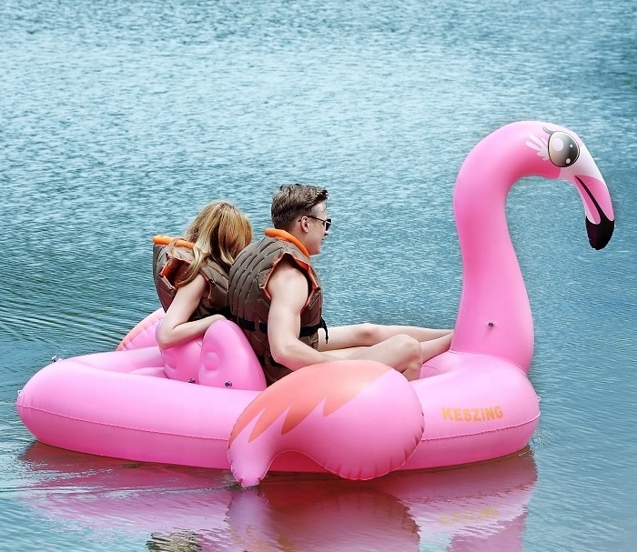 Custom motorized floating lounge inflatable flamingo air mattress pool floating