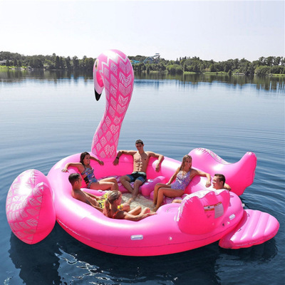 Custom 6 person large inflatable flamingo pool float