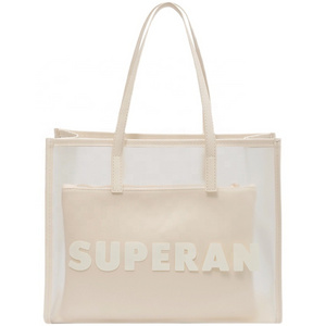 Manufacturer The Little Neon Custom Iridescent Jelly Pvc Bags Wholesale Women Waterproof Hologram Clear Beach Tote Bag