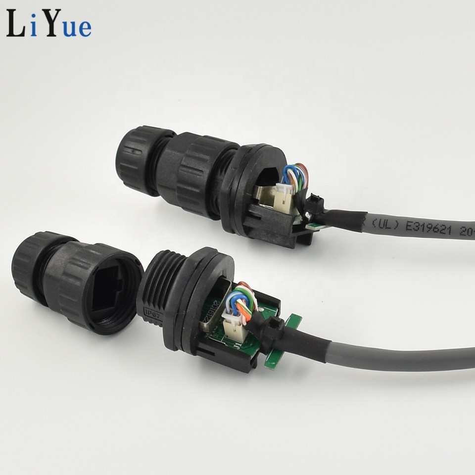 Male Female Waterproof RJ45 Connector with Ethernet Cable