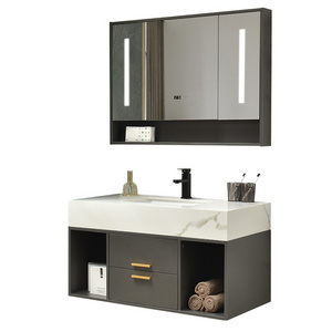 Lanjia 2022 new AZG020 medicine cabinet with mirror for bathroom single vanity corner bathroom vanity solid wood bath vanity