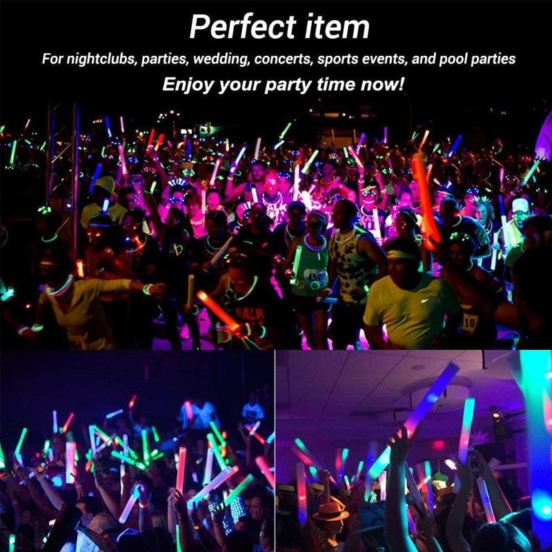 Wholesale Custom Foam Light Sticks 3 Modes Colorful Flashing Foam Glow Sticks Bulk Flashing Light Up Cheering Stick