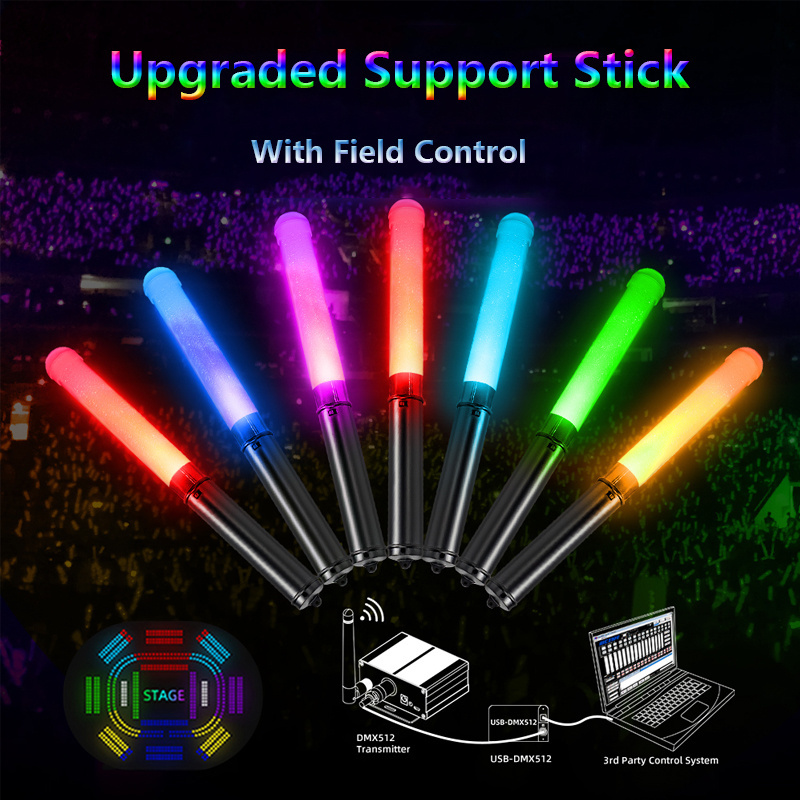 Wholesale Color Light Stick DMX Controlled Plastic LED Stick Party Concert Cheering Props Concert Controlled Sticks