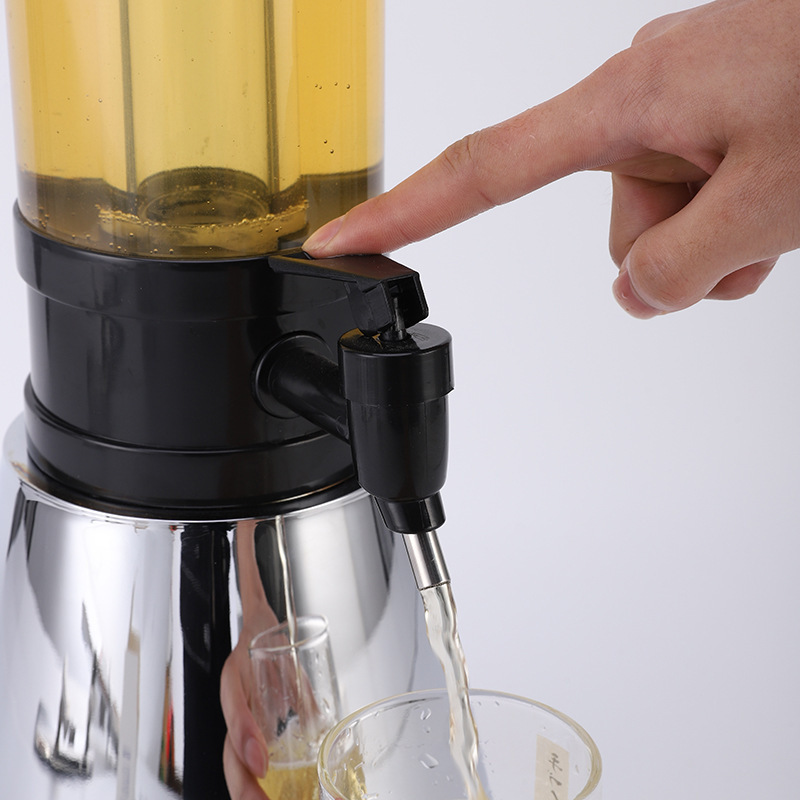 Beer Tower Dispenser 3 Liters Drink Tower Includes Removable Ice Tube and LED Light Tabletop Mimosa Tower Dispenser with Tap