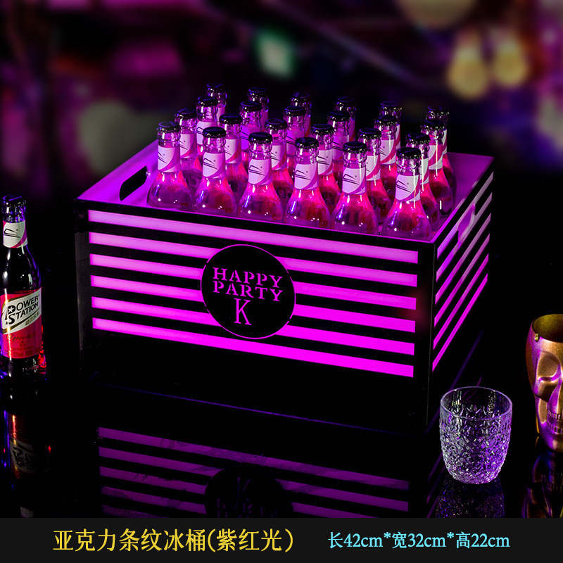 Custom led Party Acrylic ice Bucket Champagne Buckets for Drinks Beer ice for Ktv Party Night Club Bar