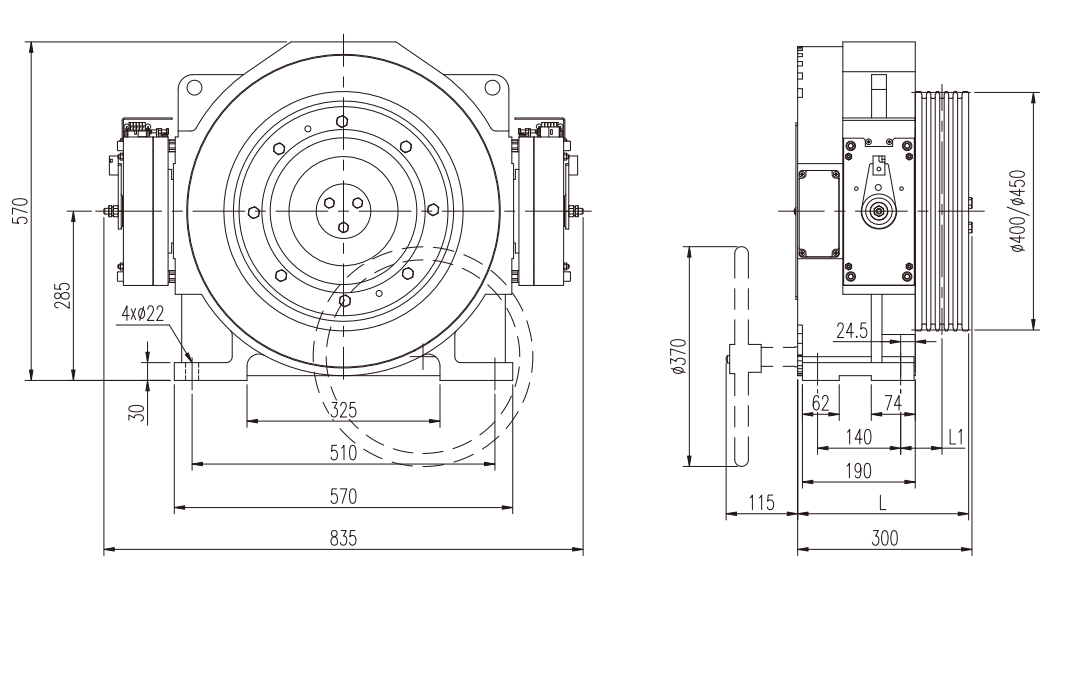 Monadrive Mck200 Gearless Traction Motor Elevator Machine for Passenger Elevator Gearless Elevator Motor