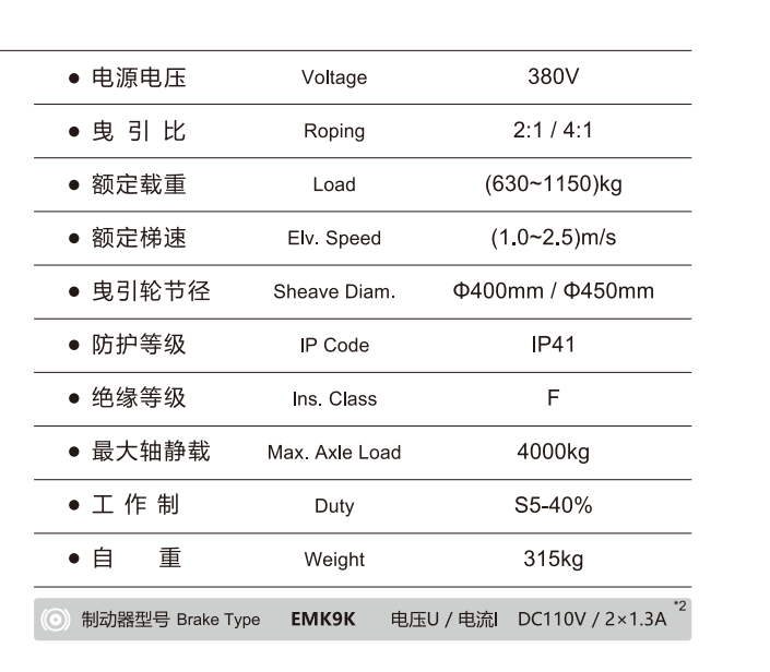 Monadrive Mck200 Gearless Traction Motor Elevator Machine for Passenger Elevator Gearless Elevator Motor