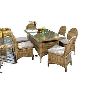 7pcs Best selling Patio Rattan Chair Dining Set Garden Outdoor Dining Table Set