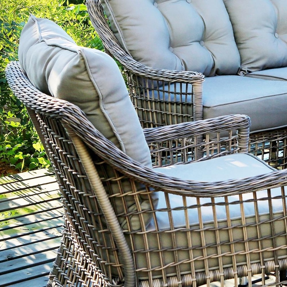 4pcs outdoor round rattan sofa set furniture used wicker patio furniture