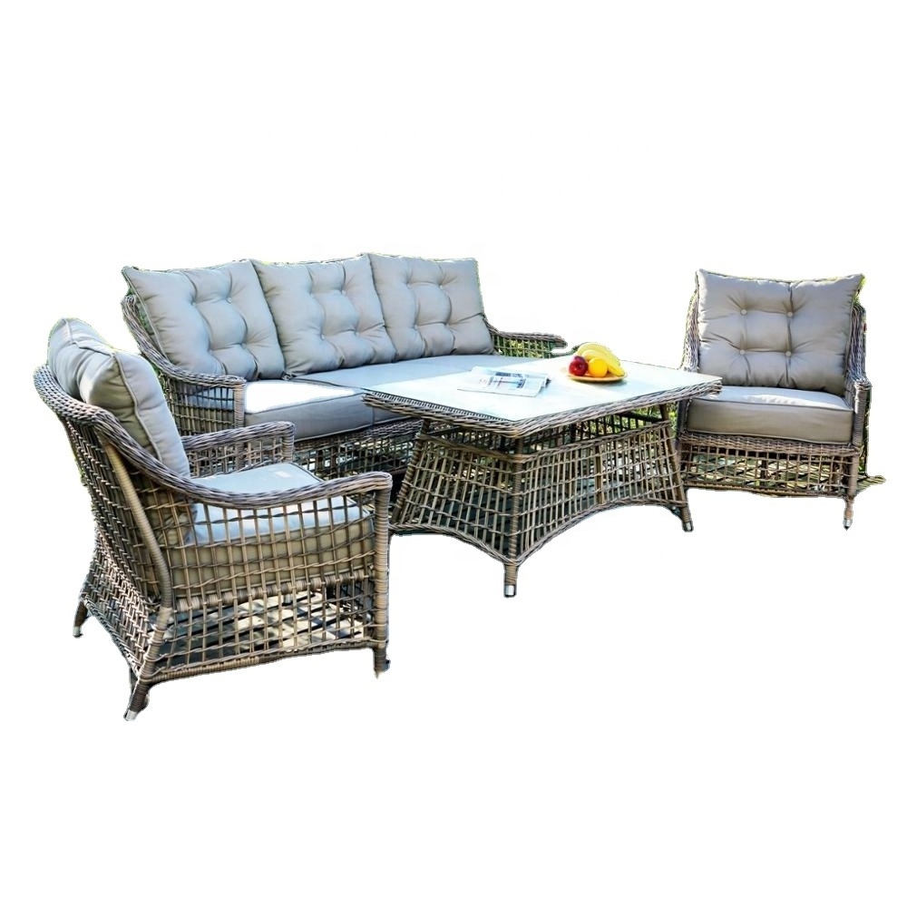 4pcs outdoor round rattan sofa set furniture used wicker patio furniture