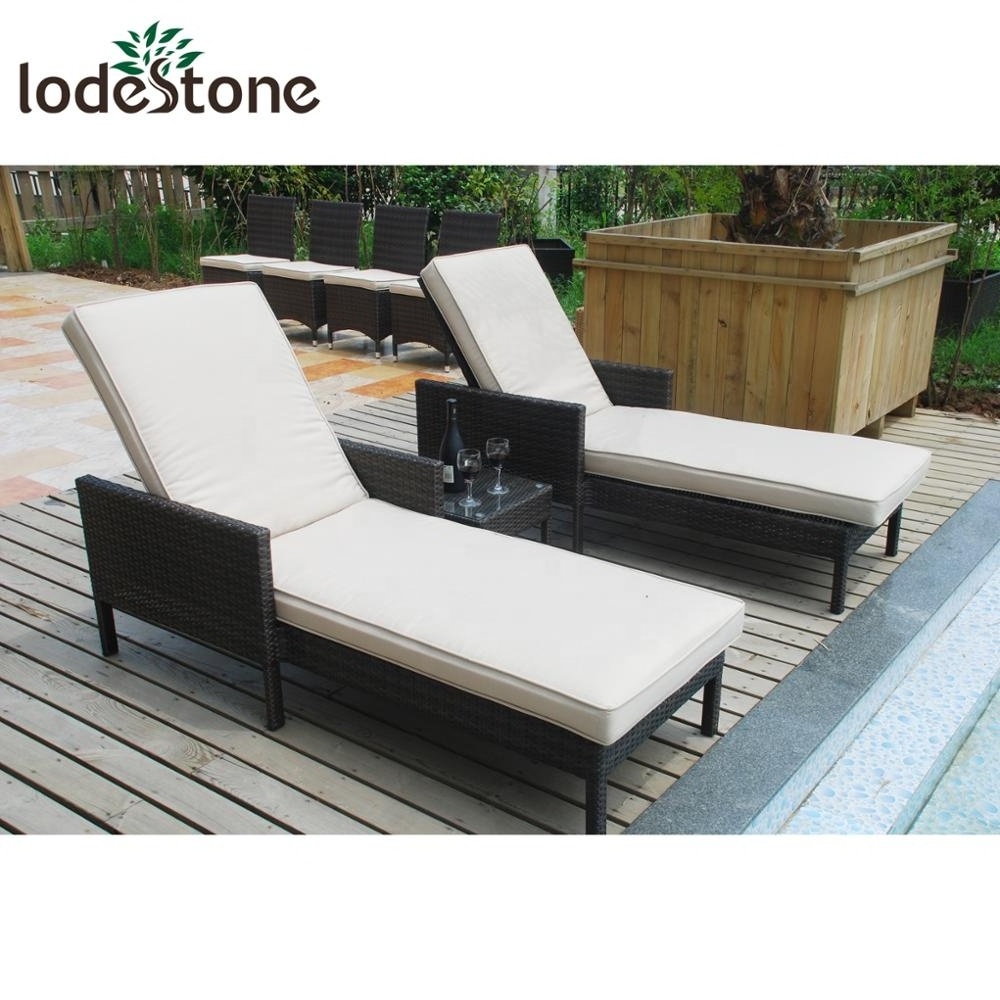 Luxury Outdoor Rattan Double Chaise Sun Lounger Pool garden Chaise Lounge