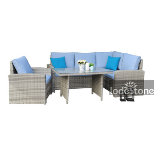 All Weather Modern KD Outdoor Sectional Sofa Garden Rattan Furniture Wicker dining corner Sofa