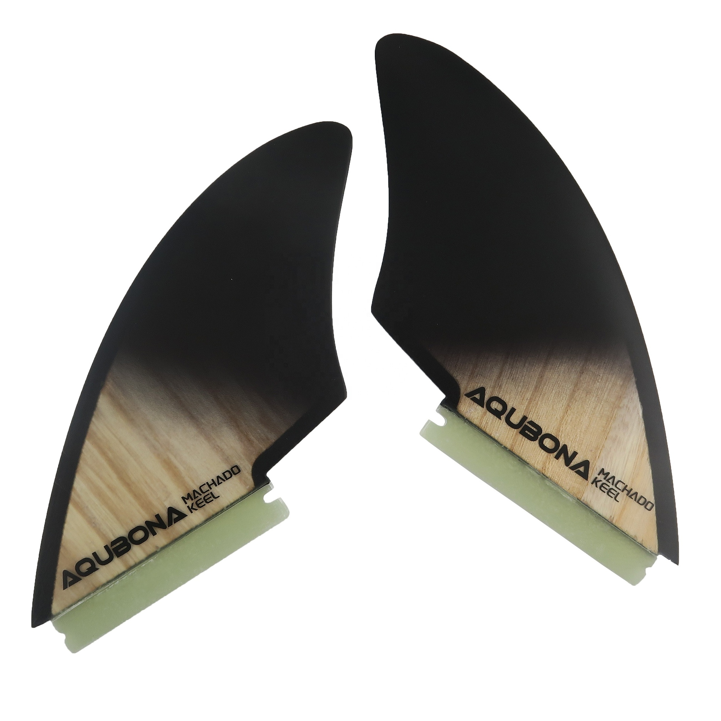 Customize two tab twin fins surf wood keel fin surfboard keel fins