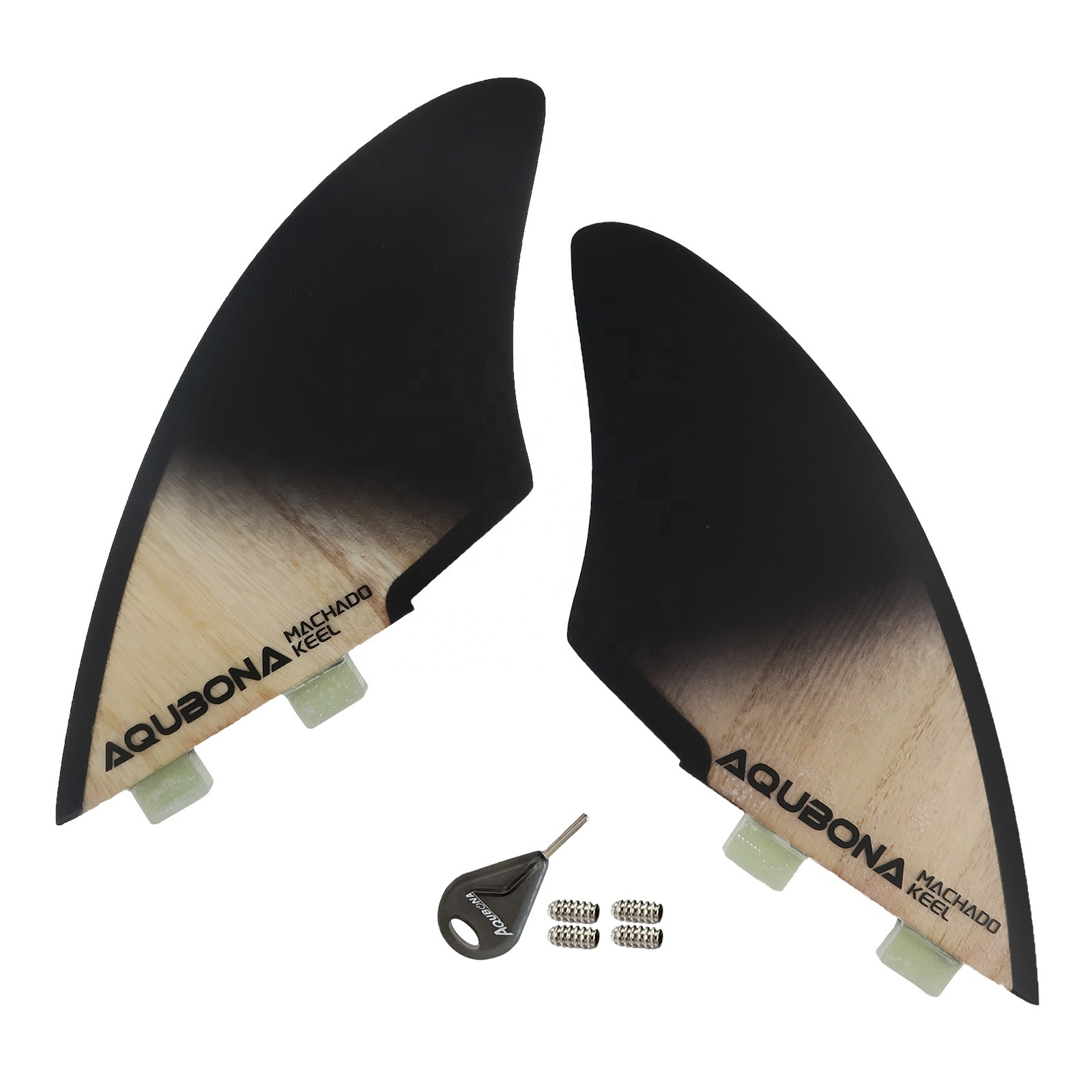 Customize two tab twin fins surf wood keel fin surfboard keel fins