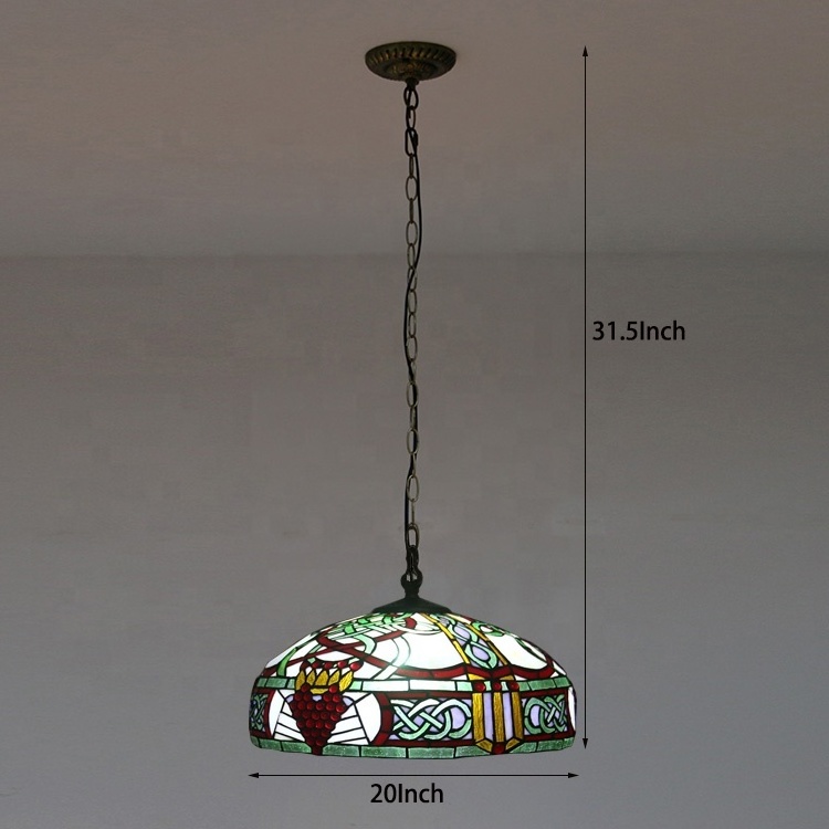 LongHuiJing Tiffany-Style 2 Light Victorian Ceiling Pendant Fixture 20