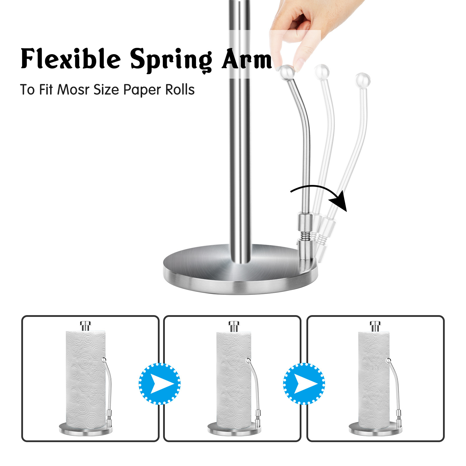 Good quality stainless steel stand paper towel holder