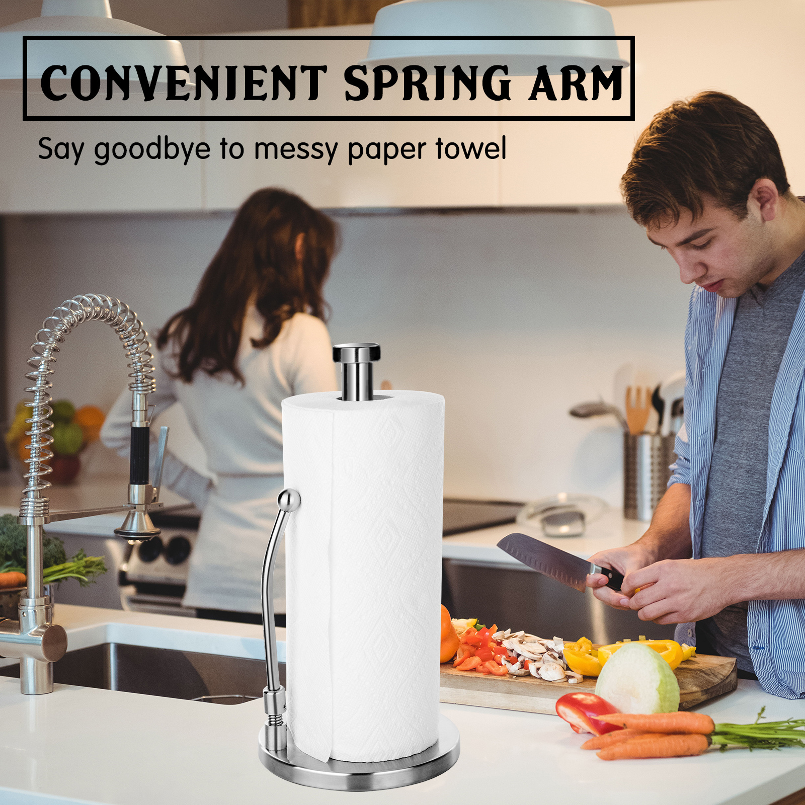 Good quality stainless steel stand paper towel holder