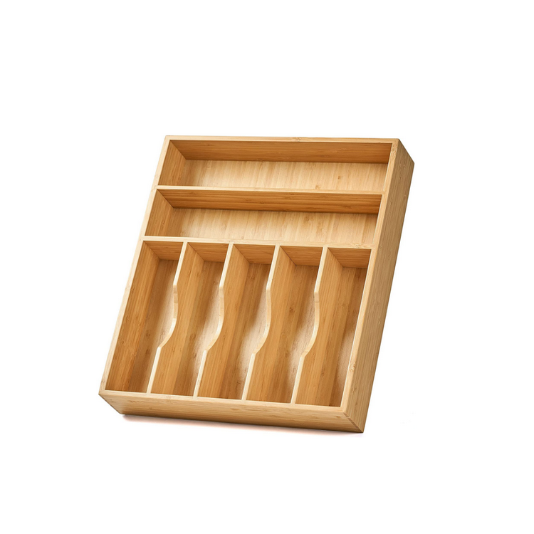 Multifunctional Expandable Bamboo Kitchen Silverware Drawer Holder Adjustable Utensil Cutlery Organizer Tray