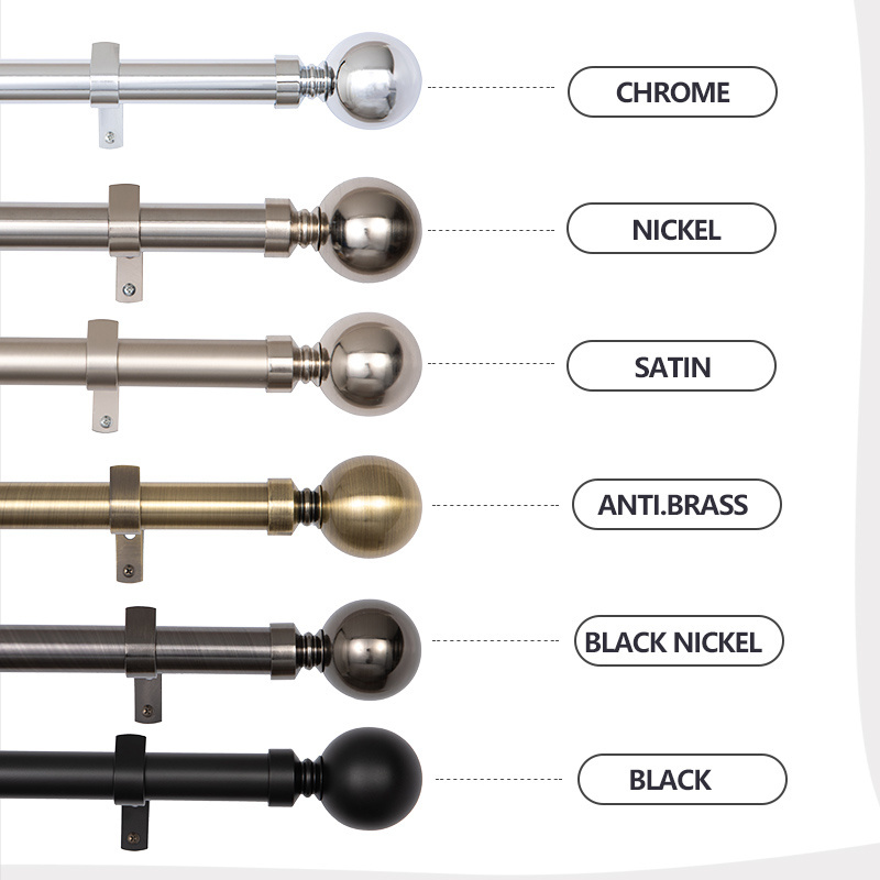 Manufacturer Luxury Window Accessories Decorative Metal Curtain Poles Pipe Window Stainless Steel Curtain Rod