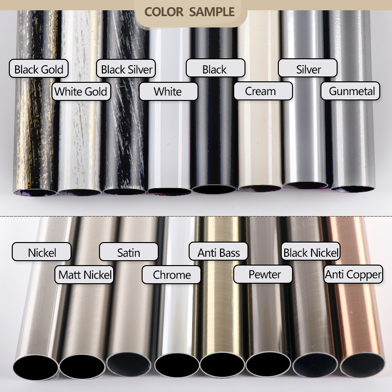 Manufacturer Luxury Window Accessories Decorative Metal Curtain Poles Pipe Window Stainless Steel Curtain Rod