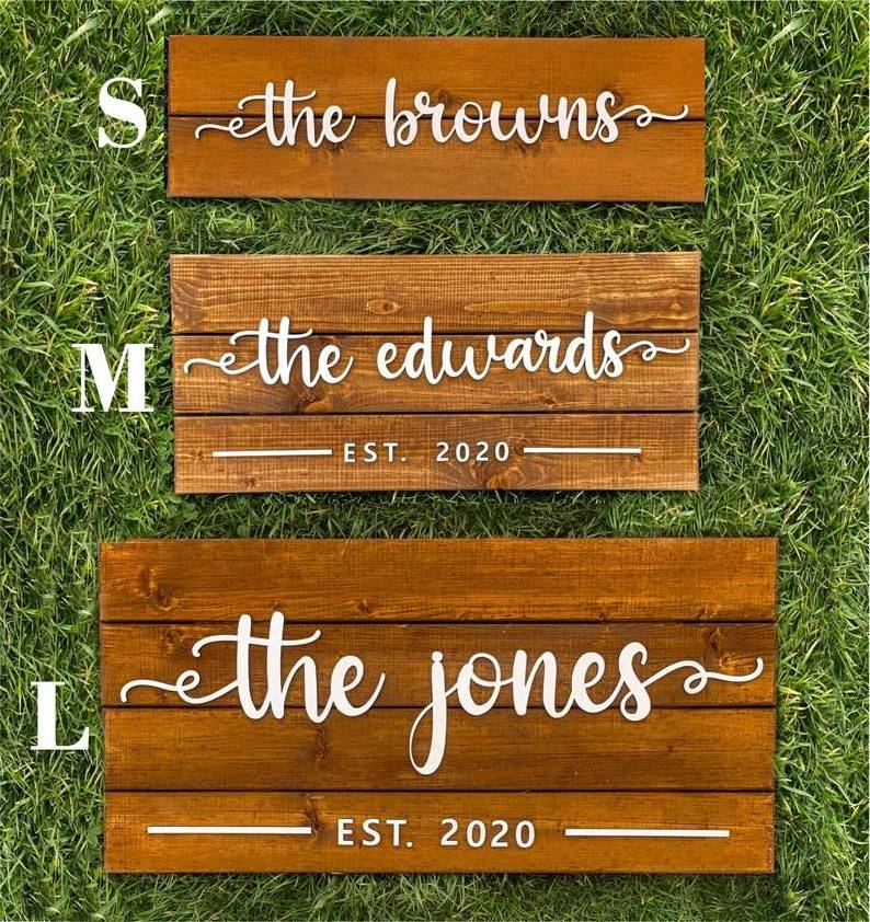 Custom Wedding Gift Home Wall Decor Personalized Family Name Last Name wood sign