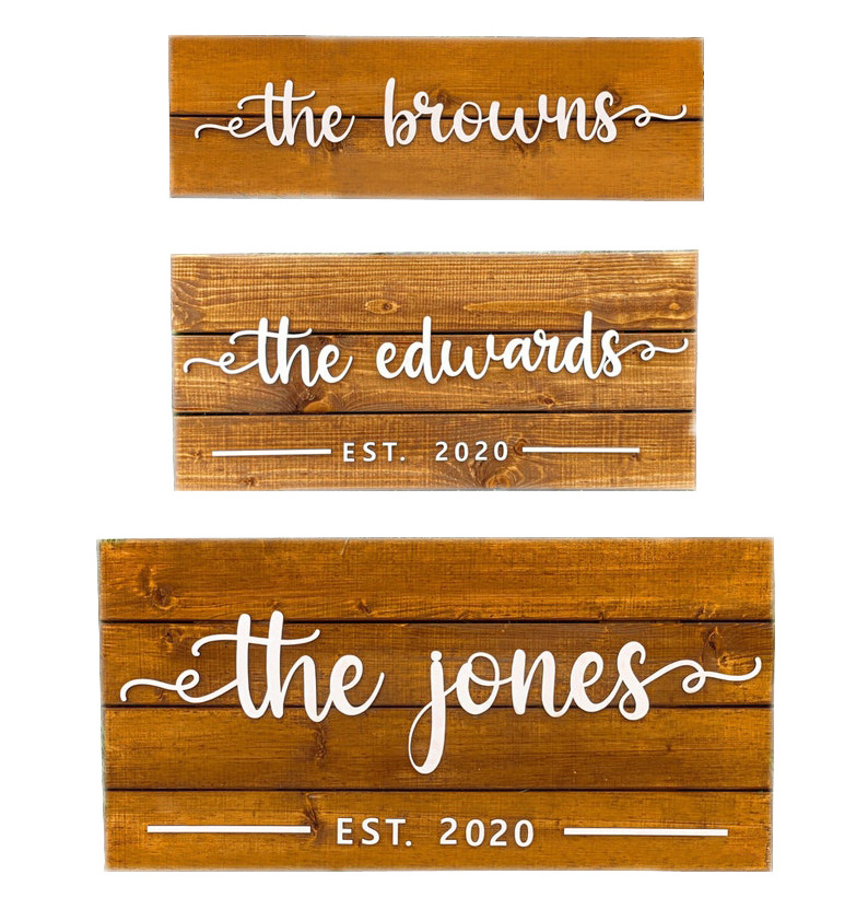 Custom Wedding Gift Home Wall Decor Personalized Family Name Last Name wood sign