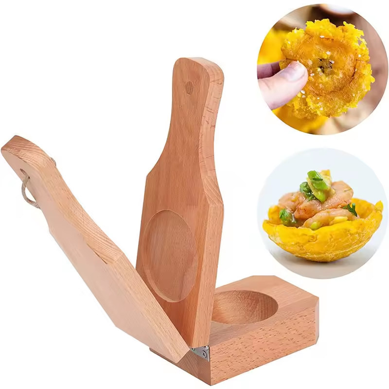 Wholesale Wooden Bamboo Banana Smasher Maker Banana Plantain Press Masher 2 In 1 banana grinder