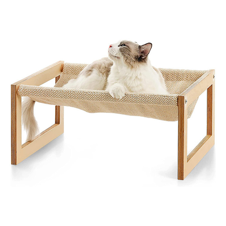 customized Pet small medium cat furniture bed gift cat house wooden cat bed hammock