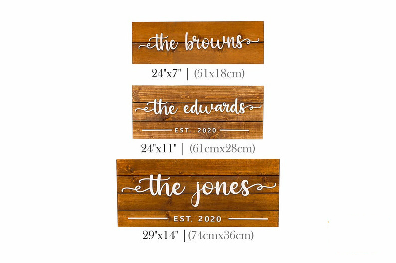 Custom Wedding Gift Home Wall Decor Personalized Family Name Last Name wood sign