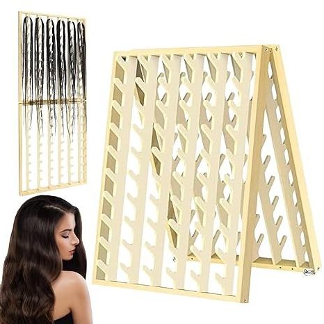 120-Spool Thread Foldable Wooden braiding hair rack Display Stand Hairdressers Braiding Hair Rack Blanket Ladders & Racks