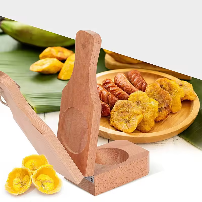 Wholesale Wooden Bamboo Banana Smasher Maker Banana Plantain Press Masher 2 In 1 banana grinder