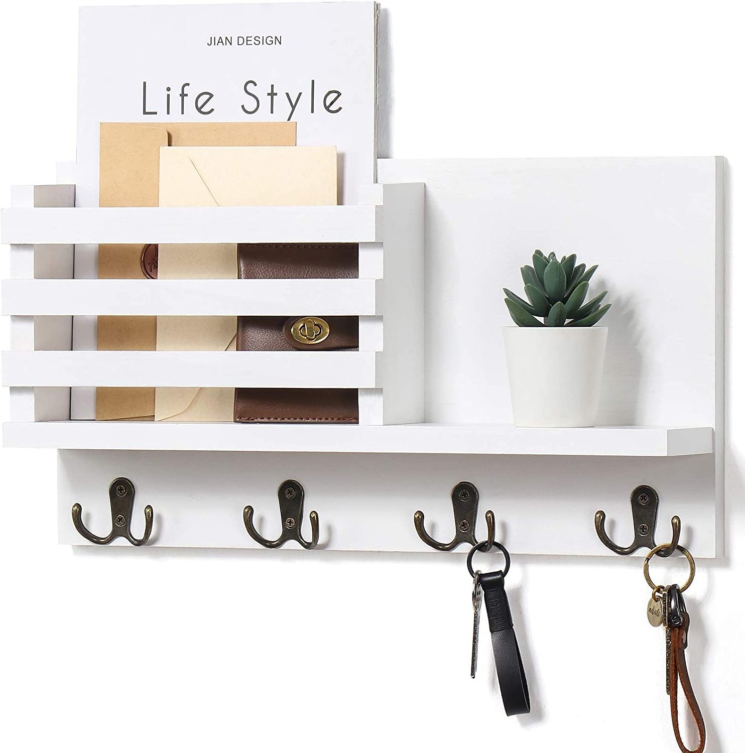 entry way door white wall organizer key holder and mail shelf rustic key holders wooden wall box key holder