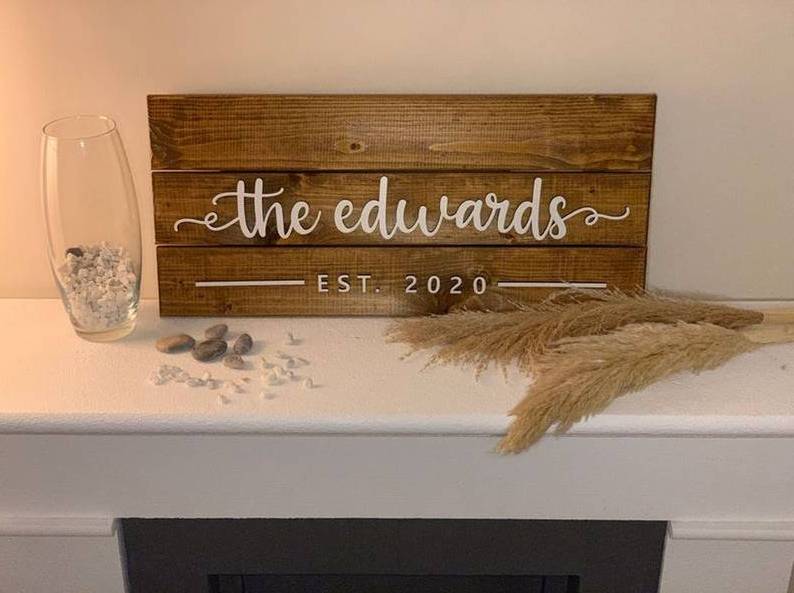 Custom Wedding Gift Home Wall Decor Personalized Family Name Last Name wood sign