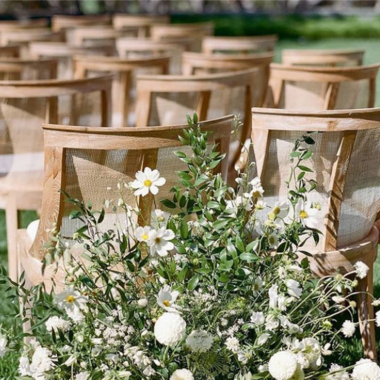 Factory sale wooden chair event wedding cross back chair for party