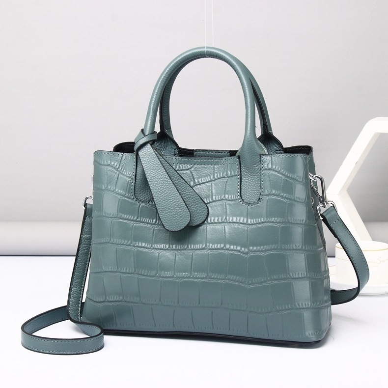 Wholesale  Crocodile cowhide embossing women bags luxury new design genuine leather fashion shoulder bags for women's