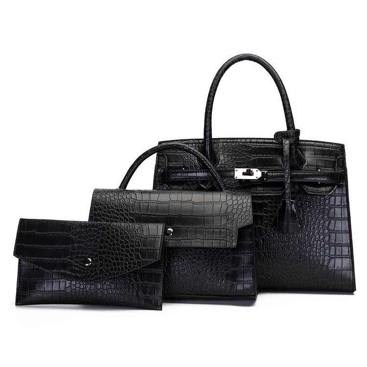 New fashion women hand Bag 2023 New Crocodile Pattern Platinum Large Capacity Shoulder Bag Multi piece Set Handbag