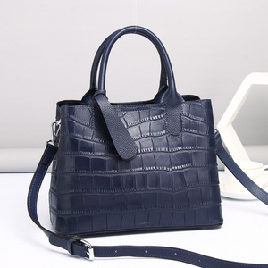 Wholesale  Crocodile cowhide embossing women bags luxury new design genuine leather fashion shoulder bags for women's