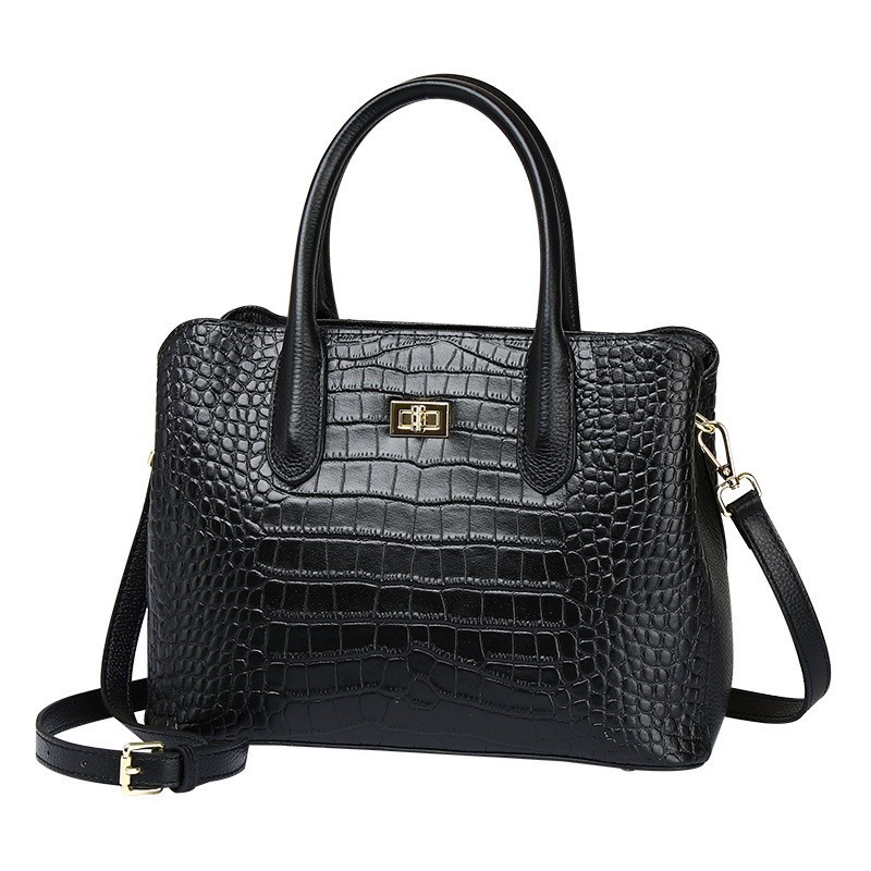 leather crocodile pattern handbag 2024 new women's shoulder bags lady genuine leather handbags hand bags ladies