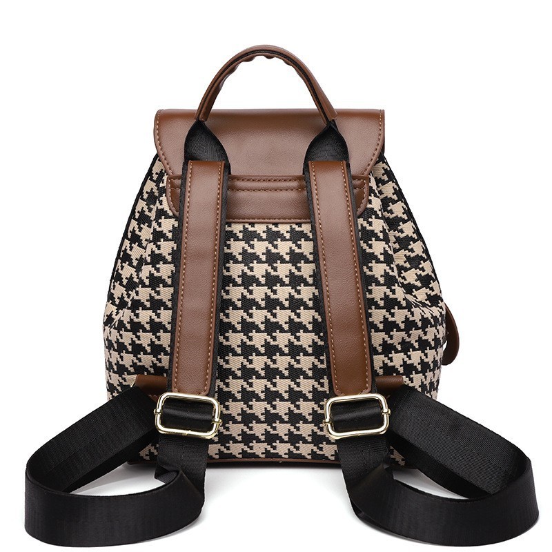 Backpack 2023 New Trendy  Unique Design Fashionable and Western Style Leisure Houndstooth Travel Backpack Checkered bag