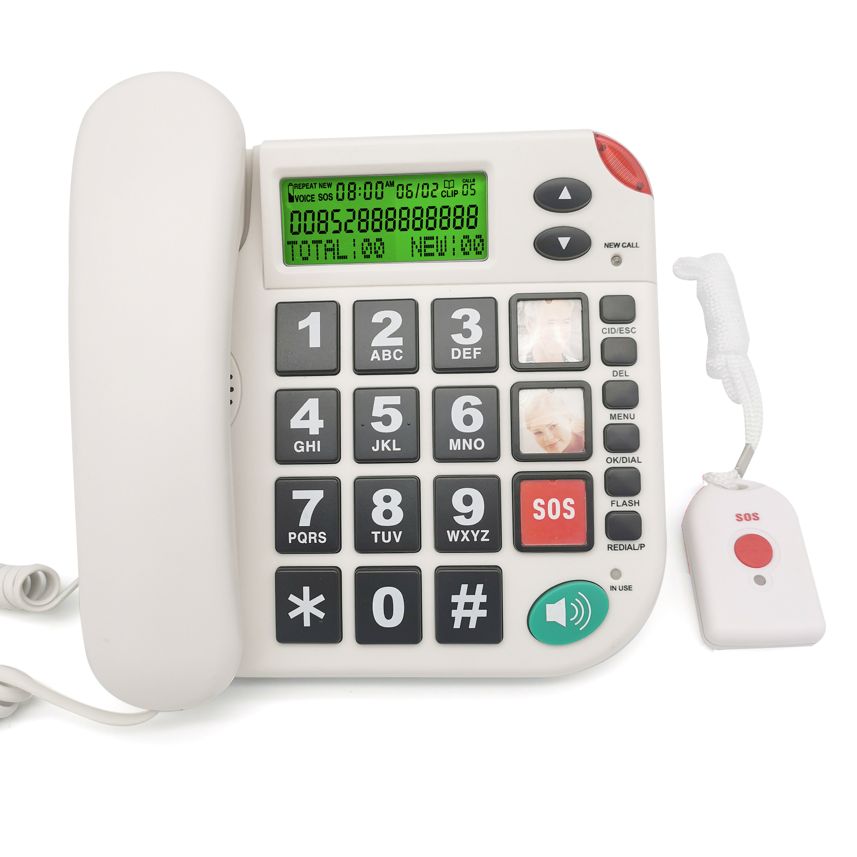 AH600-Manufacturer Wholesale Remote Control SOS Senior Old Large Big button Home Office Hotel Antique Corded Phone Telephone