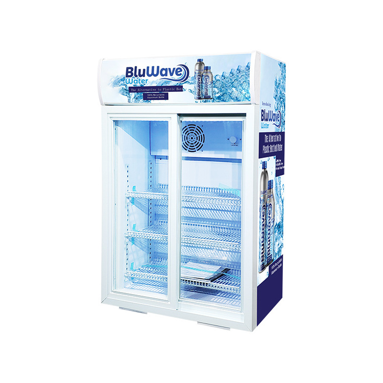 Meisda SC105L 105L Double Glass Door Commercial Beverage Display Fridge for Supermarket