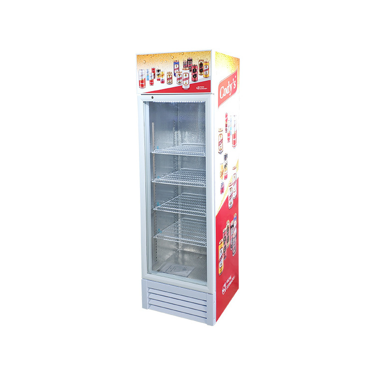 Meisda Factory upright glass door cola drinks refrigerator  with compressor