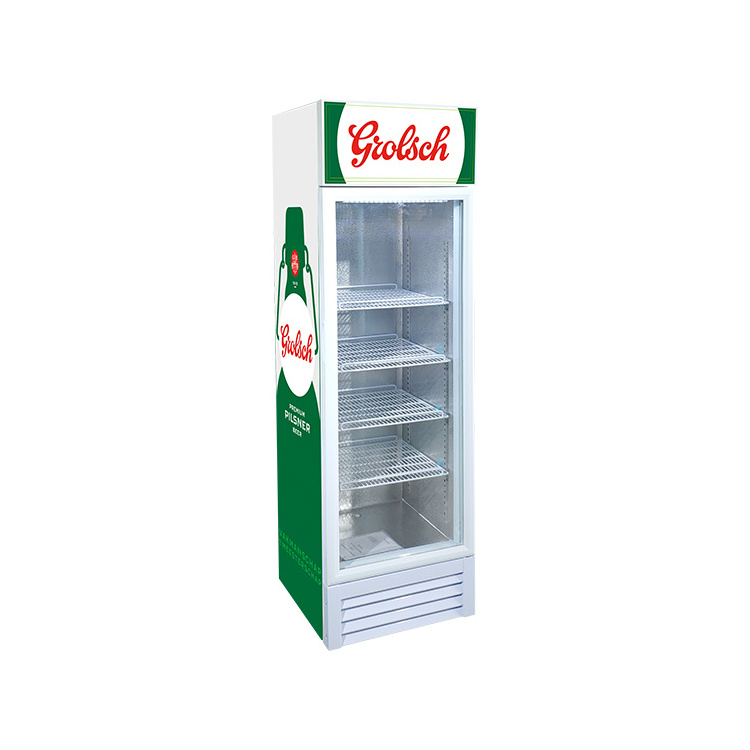 Meisda Factory upright glass door cola drinks refrigerator  with compressor