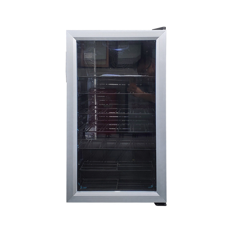 MEISDA SC98 98L home Wooden shelf wine cooler glass door wine commercial display fridge