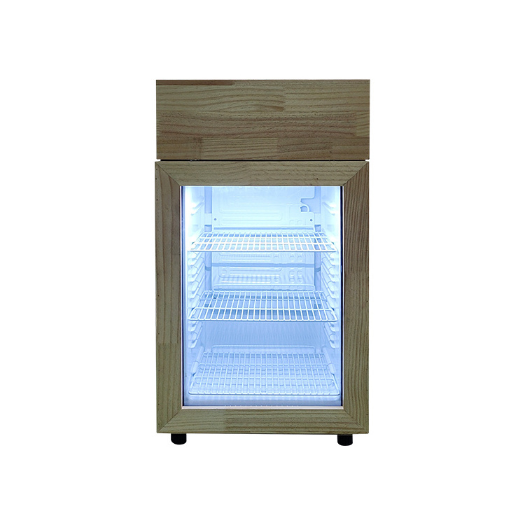 MEISDA SC68B 68L refrigerated salad bar fridge countertop display cooler with LED light box