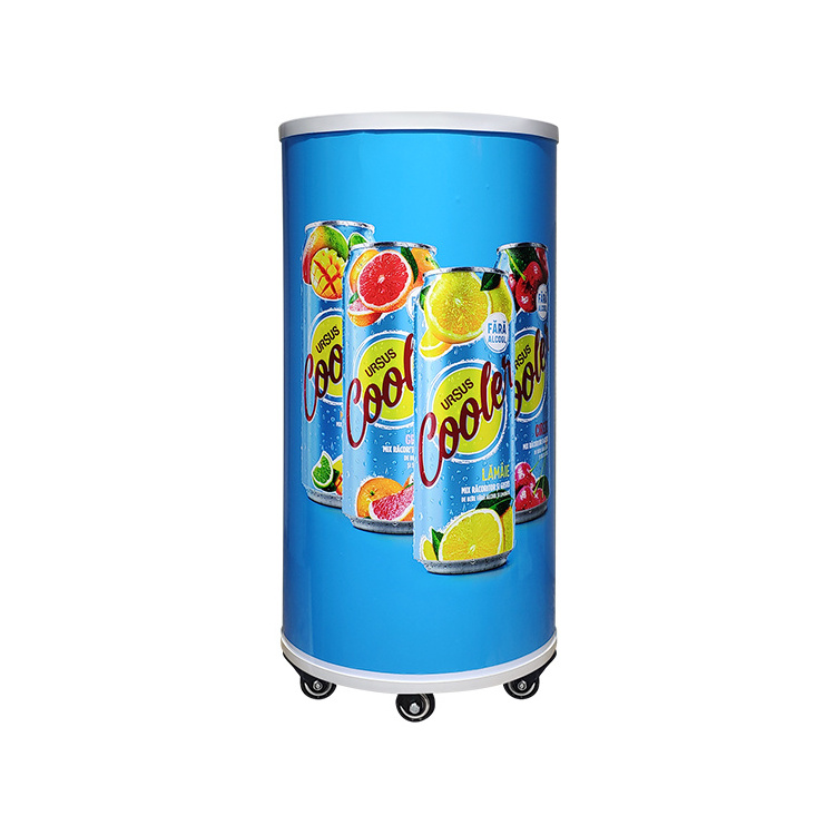 Meisda SC65Y commercial beverage refrigerator 65L  round barrel can cooler for beer display